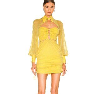 Alice McCall - new with tags attached; size 8 yellow long sleeve cutout mini